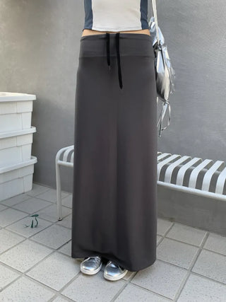 Jersey maxi long skirt