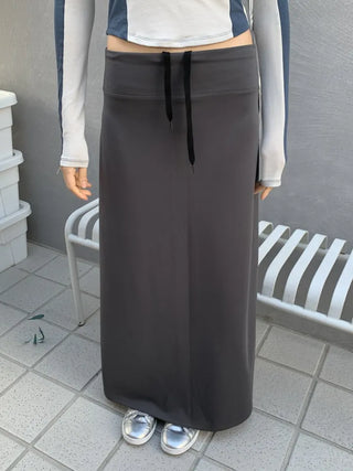 Jersey maxi long skirt