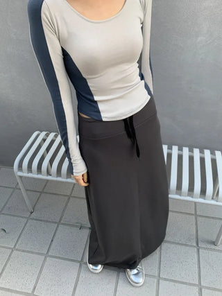 Jersey maxi long skirt