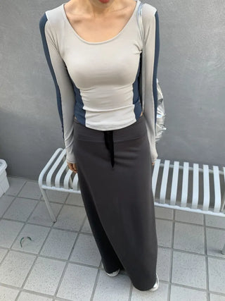 Jersey maxi long skirt