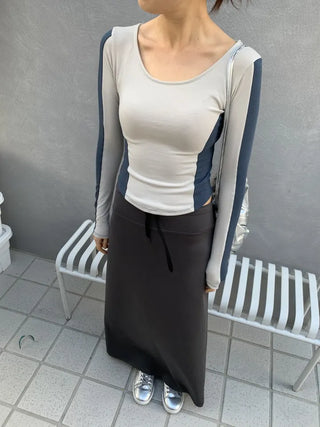 Jersey maxi long skirt