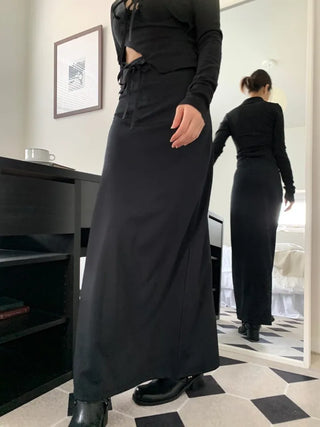 Jersey maxi long skirt