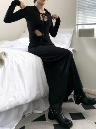 Jersey maxi long skirt