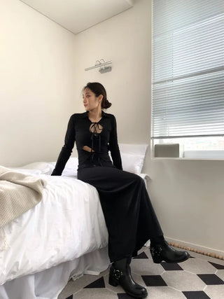 Jersey maxi long skirt