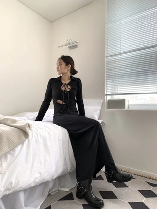 Jersey maxi long skirt