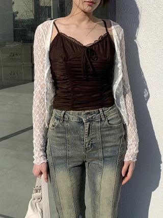 Lace Bustier Shirring Nashi