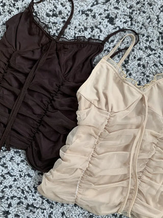 Lace Bustier Shirring Nashi