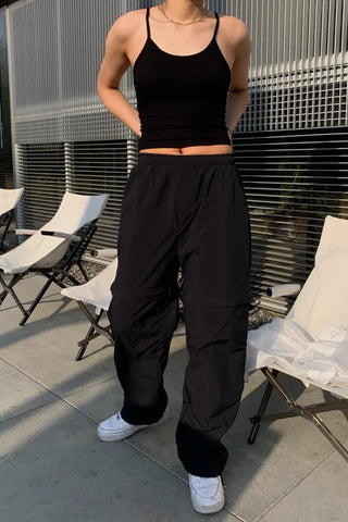 Backless ribbed sleeveless top with built-in cap