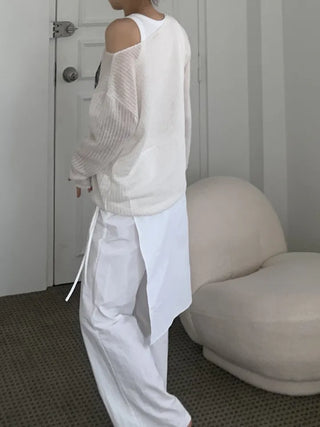 Nylon wrap skirt summer layered pants
