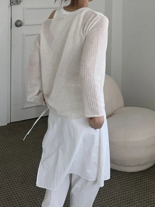 Nylon wrap skirt summer layered pants