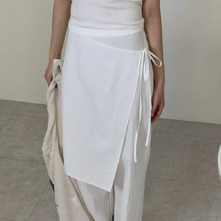 Nylon wrap skirt summer layered pants