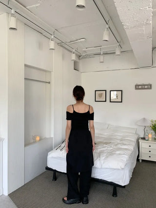 Nylon wrap skirt summer layered pants