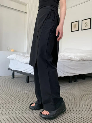 Nylon wrap skirt summer layered pants