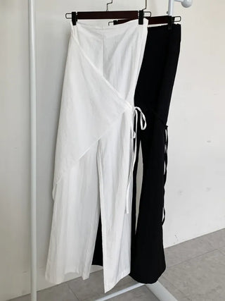 Nylon wrap skirt summer layered pants