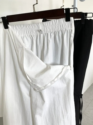 Nylon wrap skirt summer layered pants