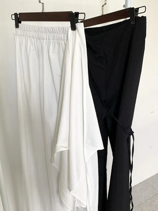 Nylon wrap skirt summer layered pants