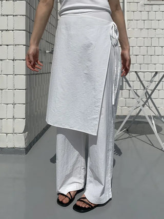 Nylon wrap skirt summer layered pants