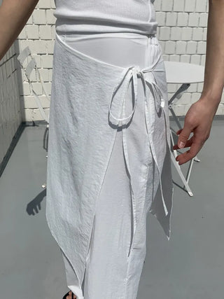 Nylon wrap skirt summer layered pants