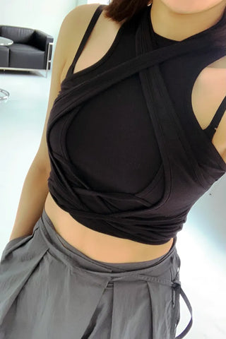 Jet Bolero Strap Layered Sleeveless Top