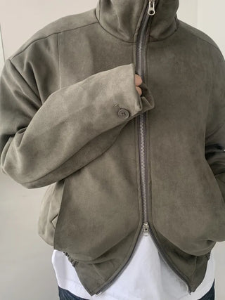 Suede Overfit Quilted Jacket