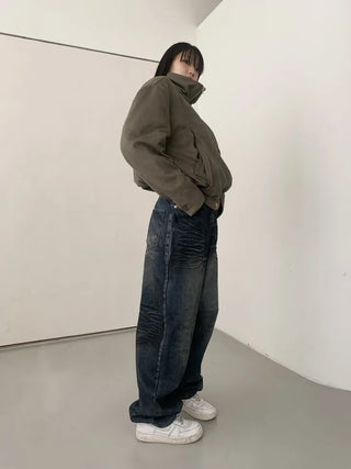 Suede Overfit Quilted Jacket