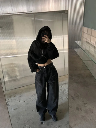 Mud Dirty Oil Cat Brush Wash Denim Pants