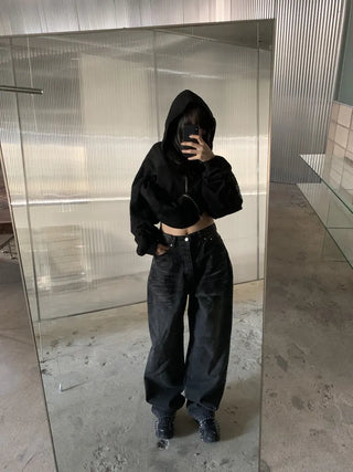 Mud Dirty Oil Cat Brush Wash Denim Pants