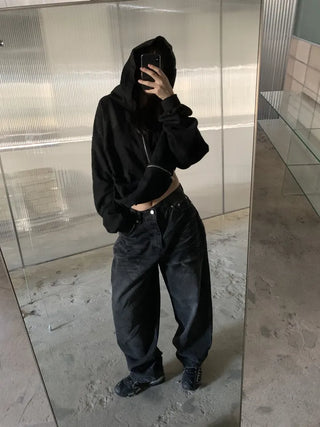 Mud Dirty Oil Cat Brush Wash Denim Pants