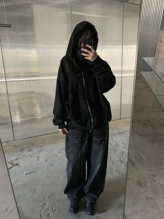 Mud Dirty Oil Cat Brush Wash Denim Pants