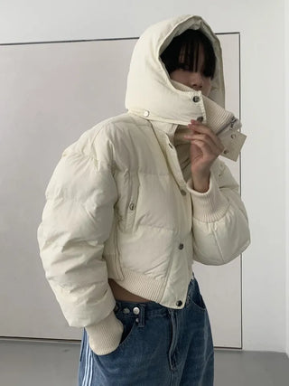 100% duck down premium high-neck knit short padding