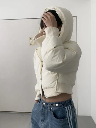 100% duck down premium high-neck knit short padding
