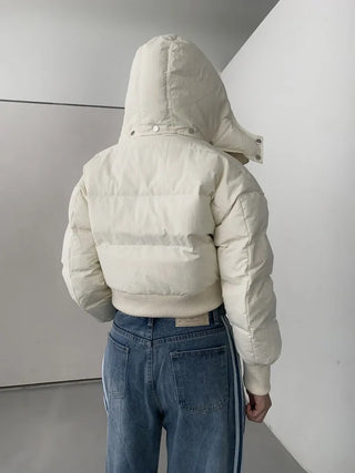 100% duck down premium high-neck knit short padding