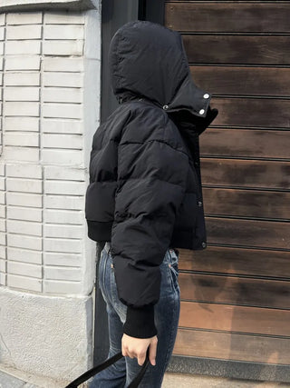 100% duck down premium high-neck knit short padding