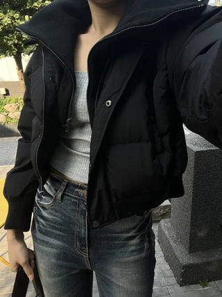 100% duck down premium high-neck knit short padding