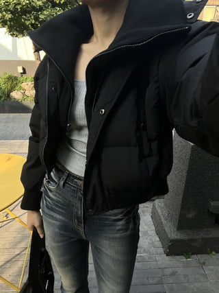 100% duck down premium high-neck knit short padding