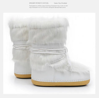 Snow padded winter fur boots