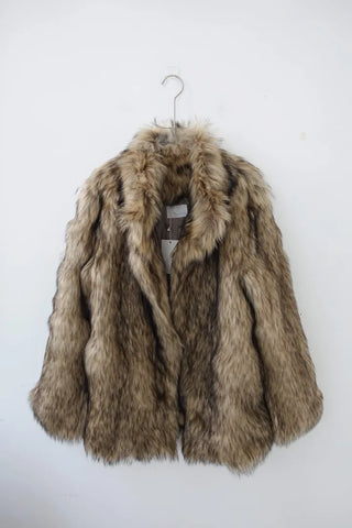 High-quality fabric change 2 colors* Long hair midi fur jacket