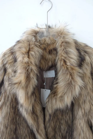 High-quality fabric change 2 colors* Long hair midi fur jacket