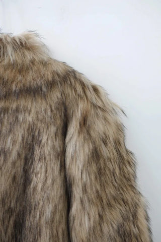 High-quality fabric change 2 colors* Long hair midi fur jacket
