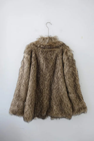 High-quality fabric change 2 colors* Long hair midi fur jacket