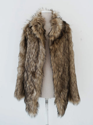 High-quality fabric change 2 colors* Long hair midi fur jacket