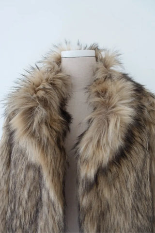High-quality fabric change 2 colors* Long hair midi fur jacket