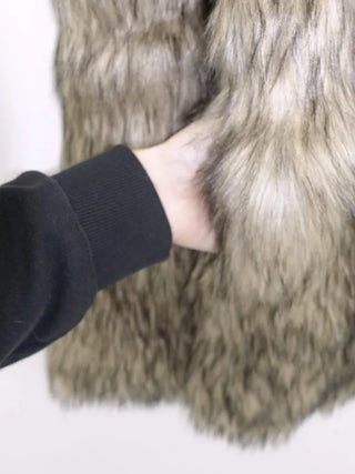 High-quality fabric change 2 colors* Long hair midi fur jacket