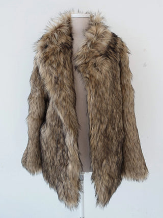 High-quality fabric change 2 colors* Long hair midi fur jacket