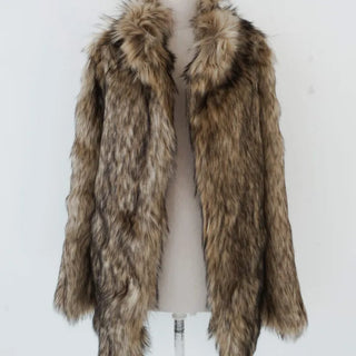 High-quality fabric change 2 colors* Long hair midi fur jacket