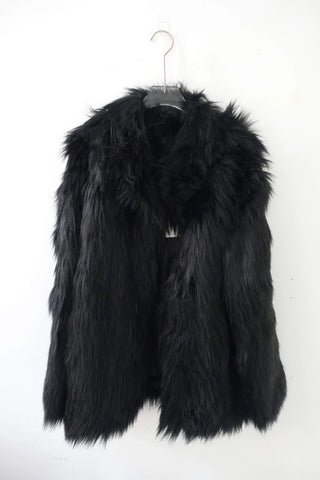 High-quality fabric change 2 colors* Long hair midi fur jacket