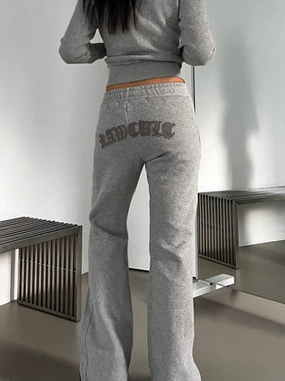 Lettering Low Fleece Training Crop Zip-Up