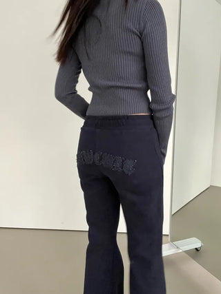 Lettering Low Fleece Training Crop Zip-Up