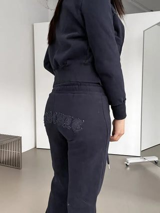 Lettering Low Fleece Training Crop Zip-Up