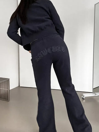 Lettering Low Fleece Training Crop Zip-Up